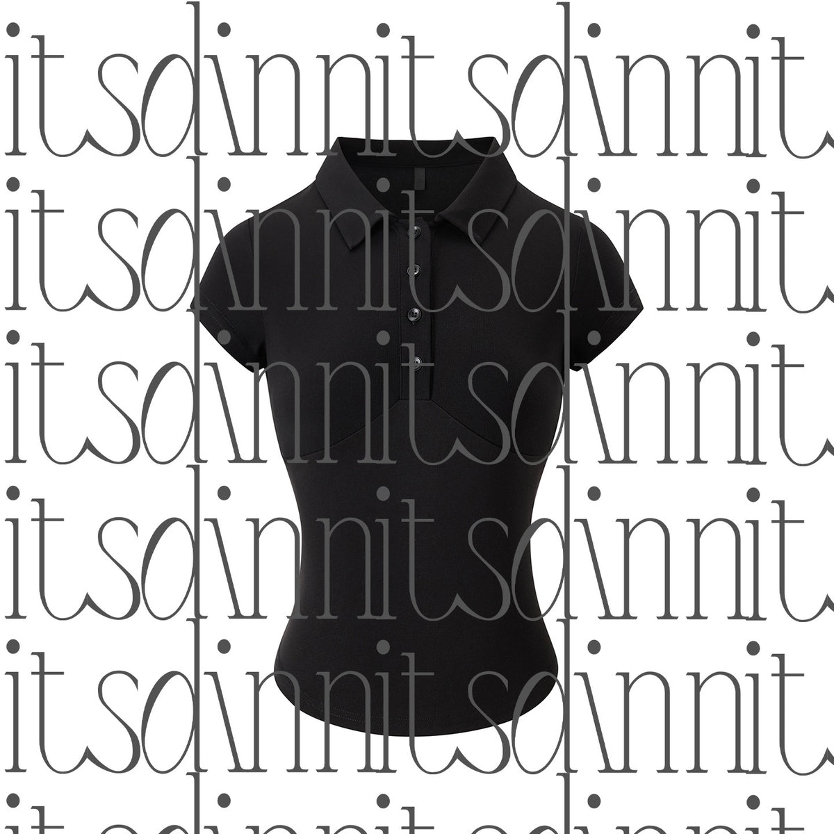 itsdinn_Polo_Collar_Waist_Paneling_Cross_Print_Women&