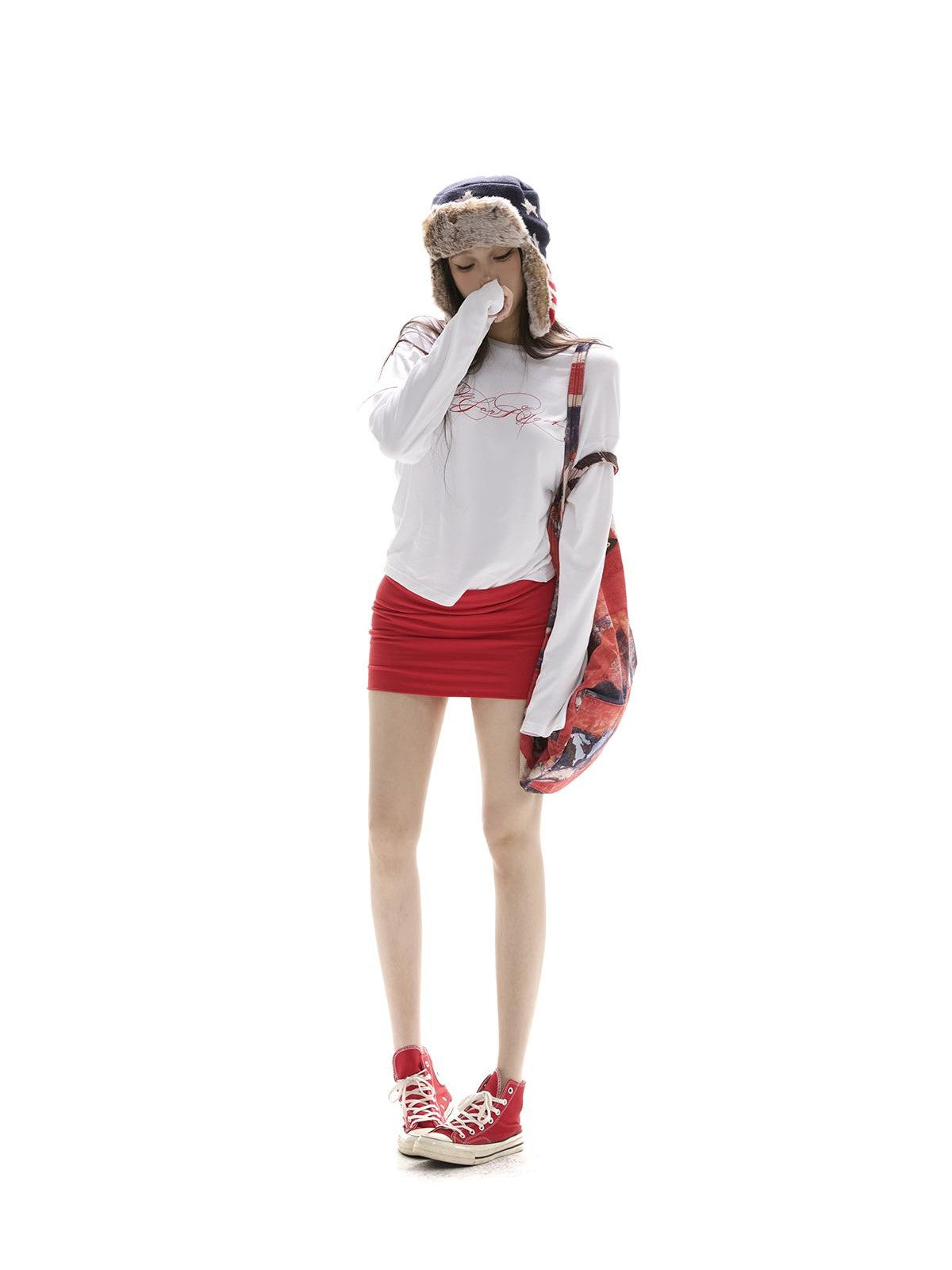 itsdinn Red Straight Waist Stretch Built In Shorts Women&