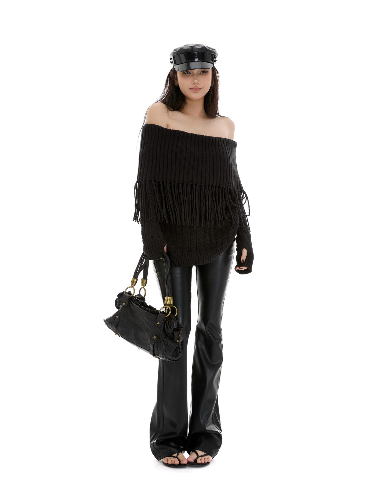 itsdinn Retro Minimalist Low Rise Slim Flare Hip Hugging Zip Fly Women&