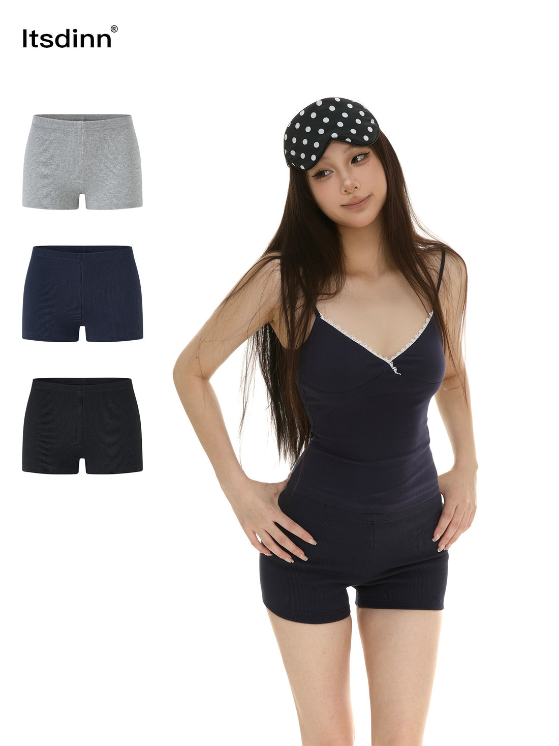 itsdinn Ribbed High Waist Striped Cotton Women&