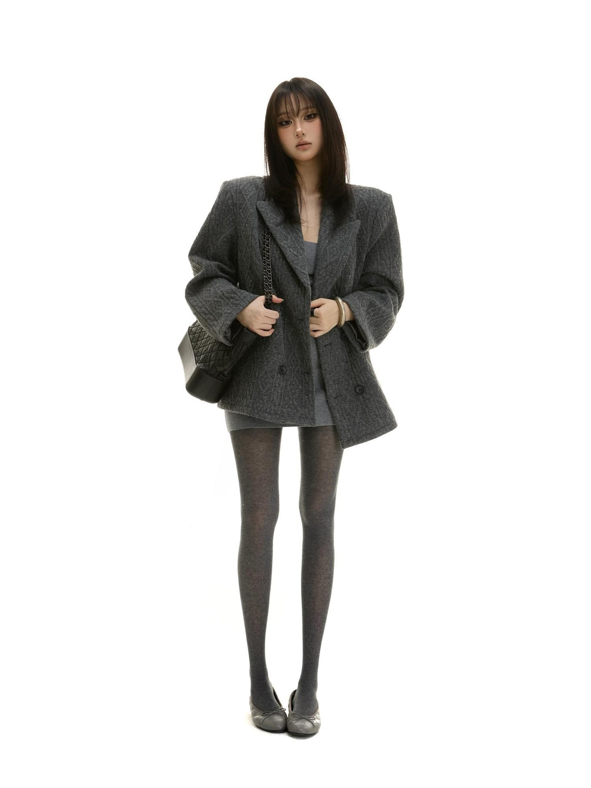 itsdinn Ribbed Wool Blend Slim Fit Women&