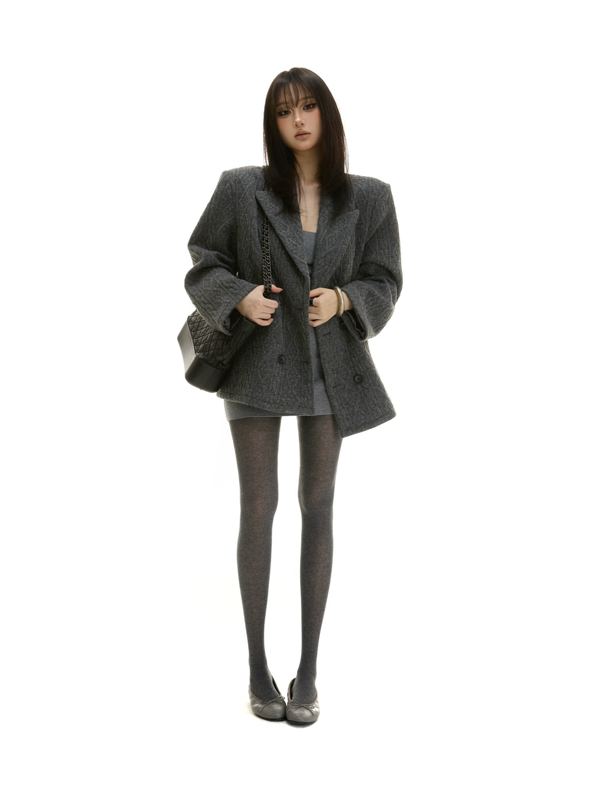 itsdinn Ribbed Wool Blend Slim Fit Women&