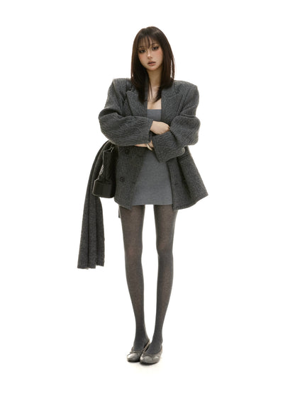itsdinn Ribbed Wool Blend Slim Fit Women&
