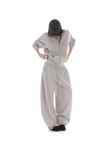 itsdinn Salt Wash Distressed Retro Low Waist Loose Casual Women&