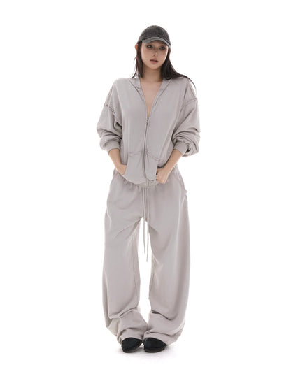 itsdinn Salt Wash Distressed Retro Low Waist Loose Casual Women&