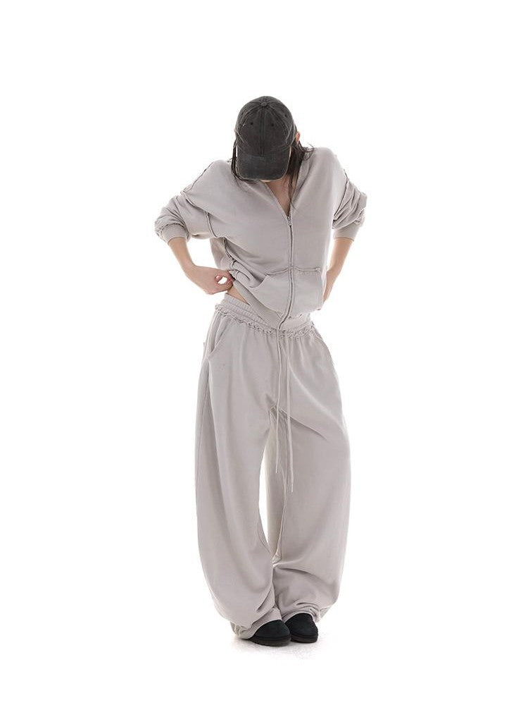itsdinn Salt Wash Distressed Retro Low Waist Loose Casual Women&