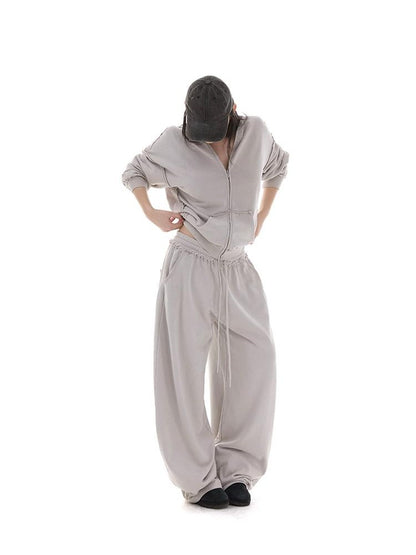 itsdinn Salt Wash Distressed Retro Low Waist Loose Casual Women&