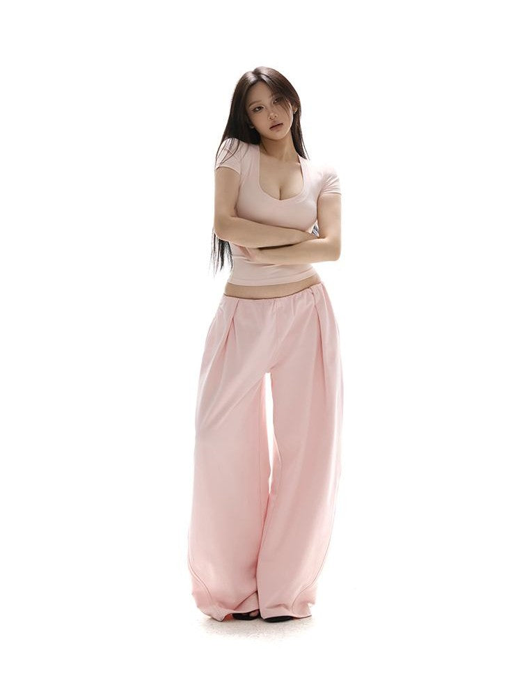 itsdinn Shaping Sweetheart V-neck Low Cut Slim Fit Short Women&