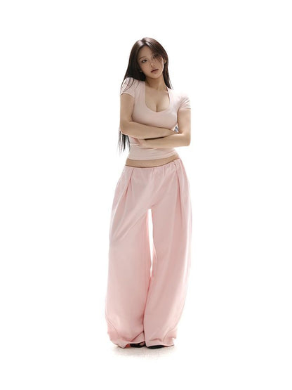 itsdinn Shaping Sweetheart V-neck Low Cut Slim Fit Short Women&