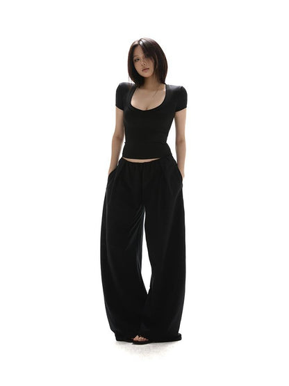itsdinn Shaping Sweetheart V-neck Low Cut Slim Fit Short Women&