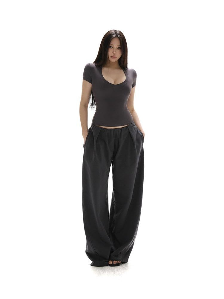 itsdinn Shaping Sweetheart V-neck Low Cut Slim Fit Short Women&