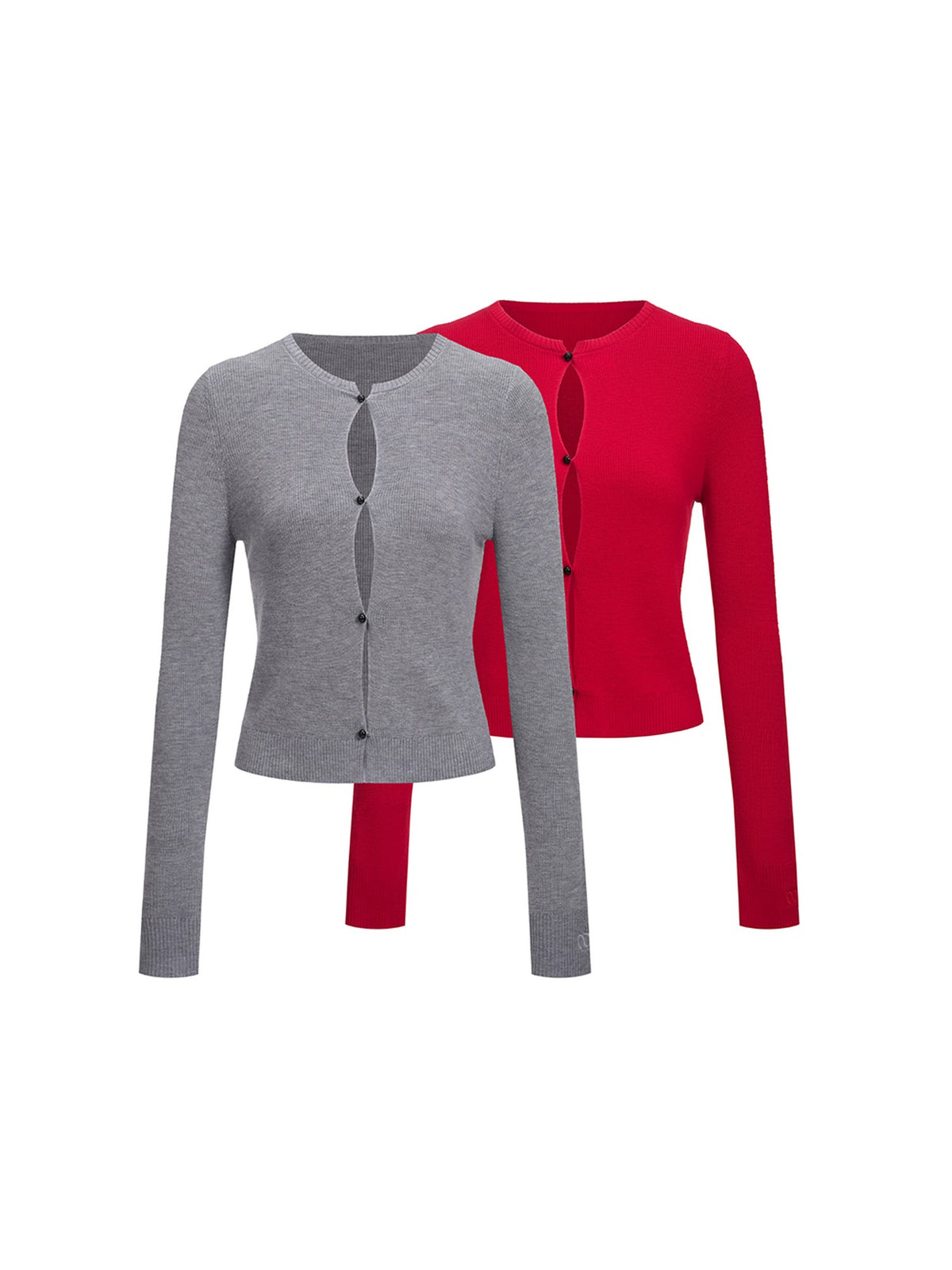 itsdinn Slouchy Cropped Crew Neck Mushroom Button Women&