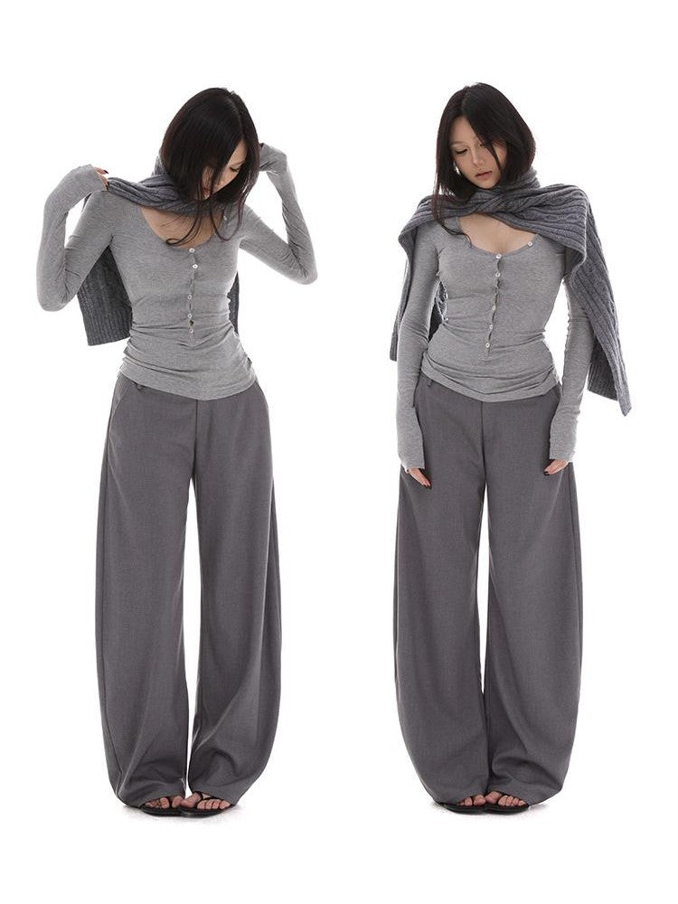 itsdinn Soft Sculpted Straight Leg Commuter Low Waist Women&