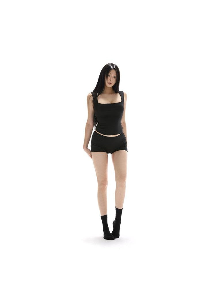 itsdinn Solid Backless Wide Strap Antibacterial Slim Fit Women&