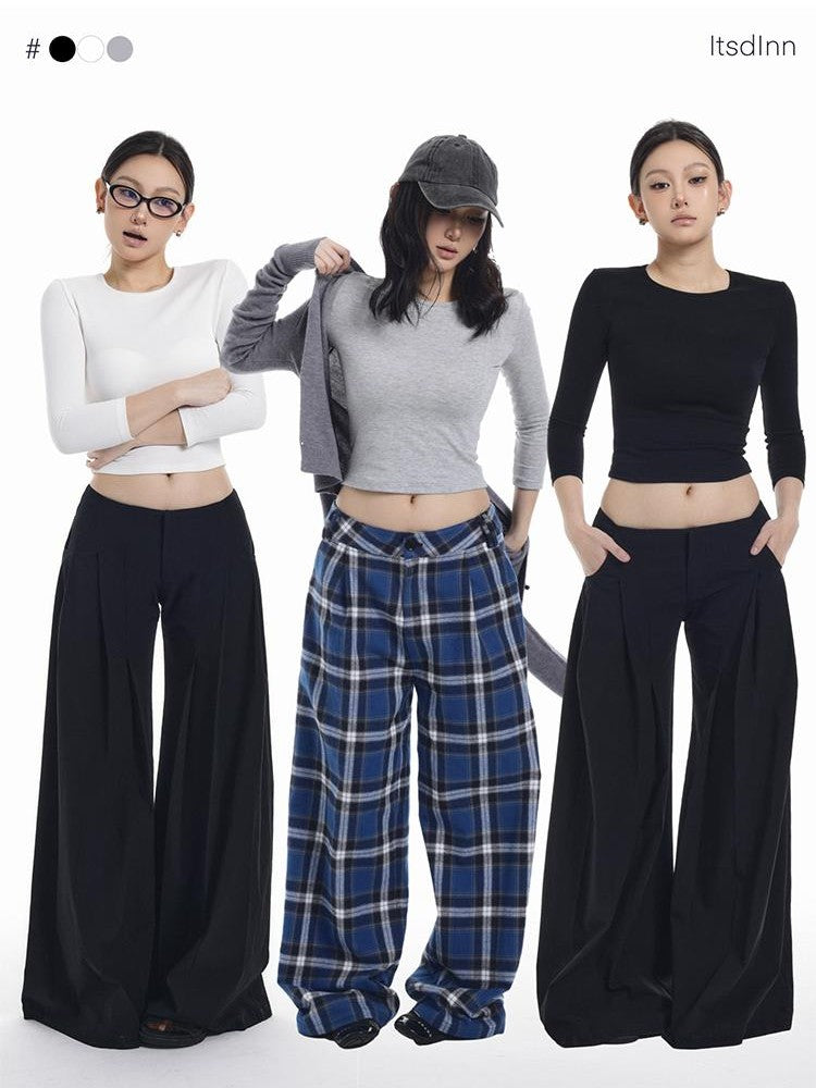 itsdinn Tri Color Crewneck Pocket Slim Fit Women&
