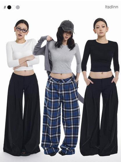 itsdinn Tri Color Crewneck Pocket Slim Fit Women&