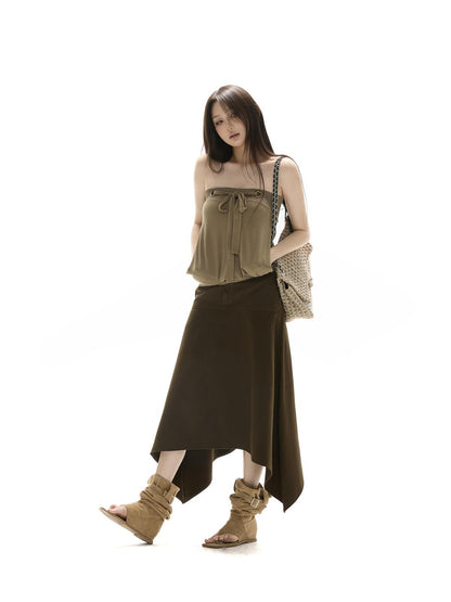 itsdinn Two Tone Asymmetric Oversized A Line Women&