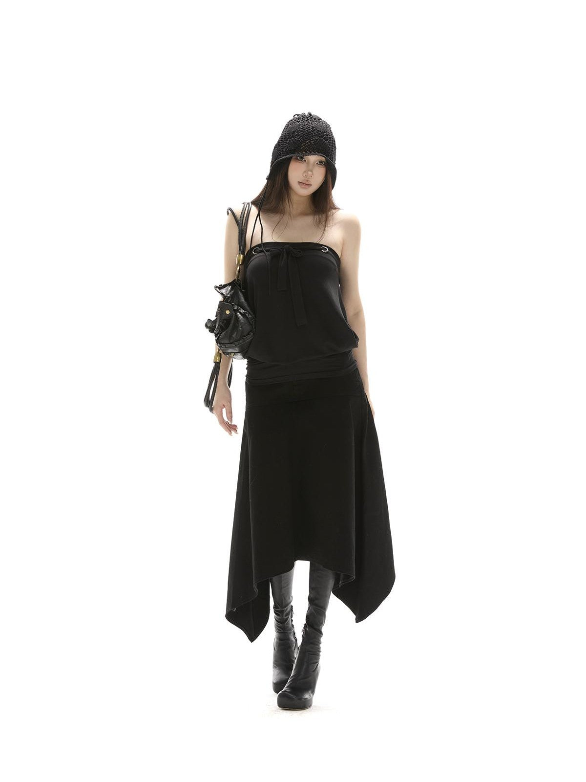 itsdinn Two Tone Asymmetric Oversized A Line Women&