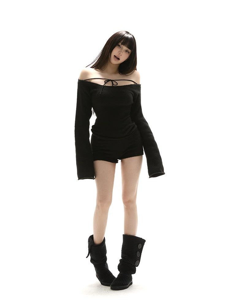 itsdinn Two Tone Reversible One Shoulder Waist Cinched Women&