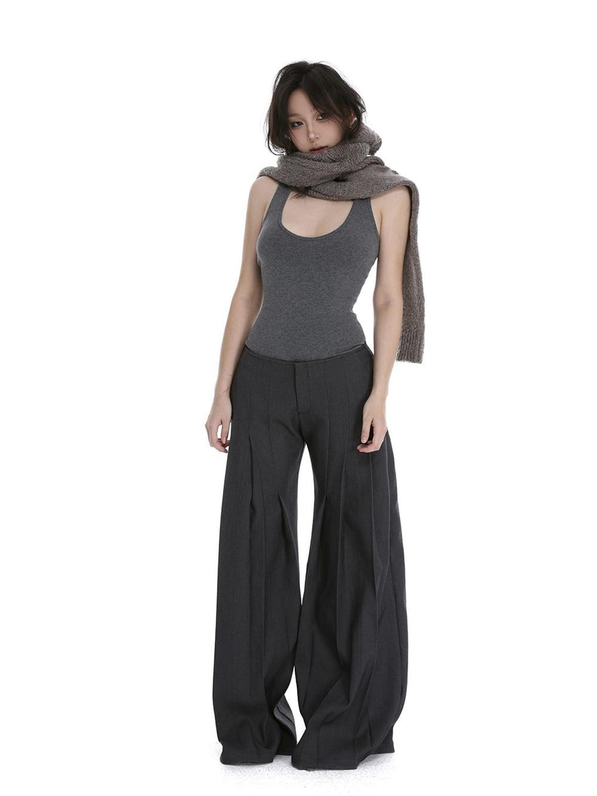 itsdinn Two Tone Seamless Waistband Structured Minimalist Women&