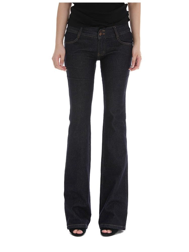 itsdinn Vintage Distressed Low Rise Slim Medium Stretch Women&