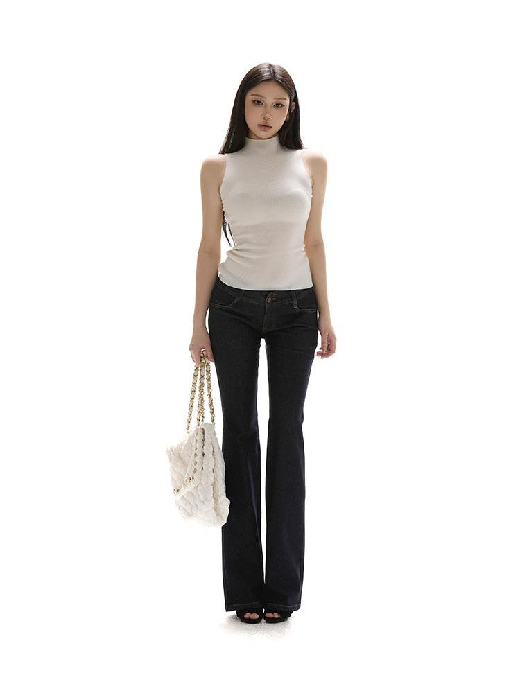 itsdinn Vintage Distressed Low Rise Slim Medium Stretch Women&