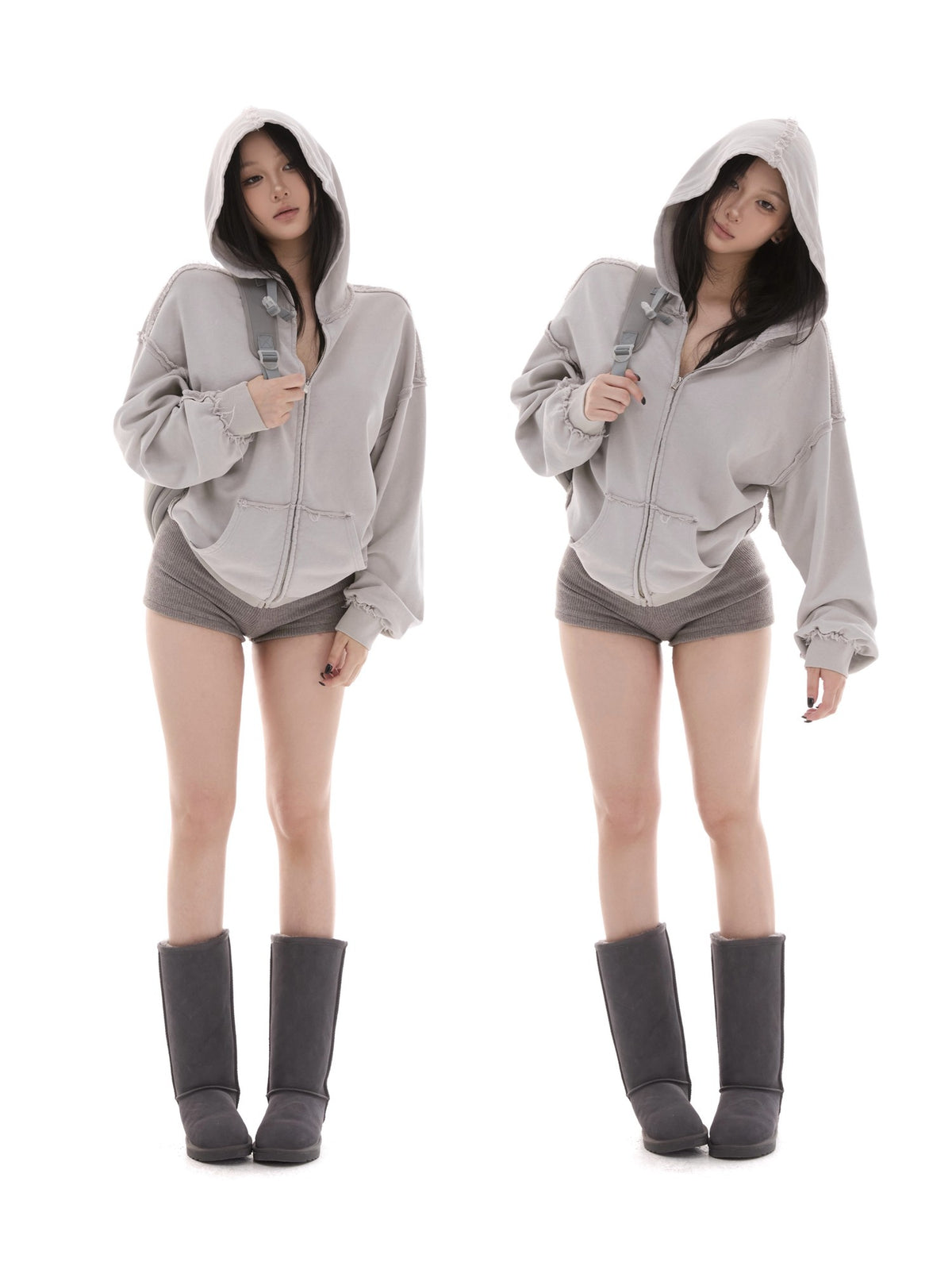 itsdinn Vintage Wash Distressed Relaxed Fit Cotton Women&
