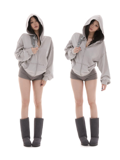 itsdinn Vintage Wash Distressed Relaxed Fit Cotton Women&