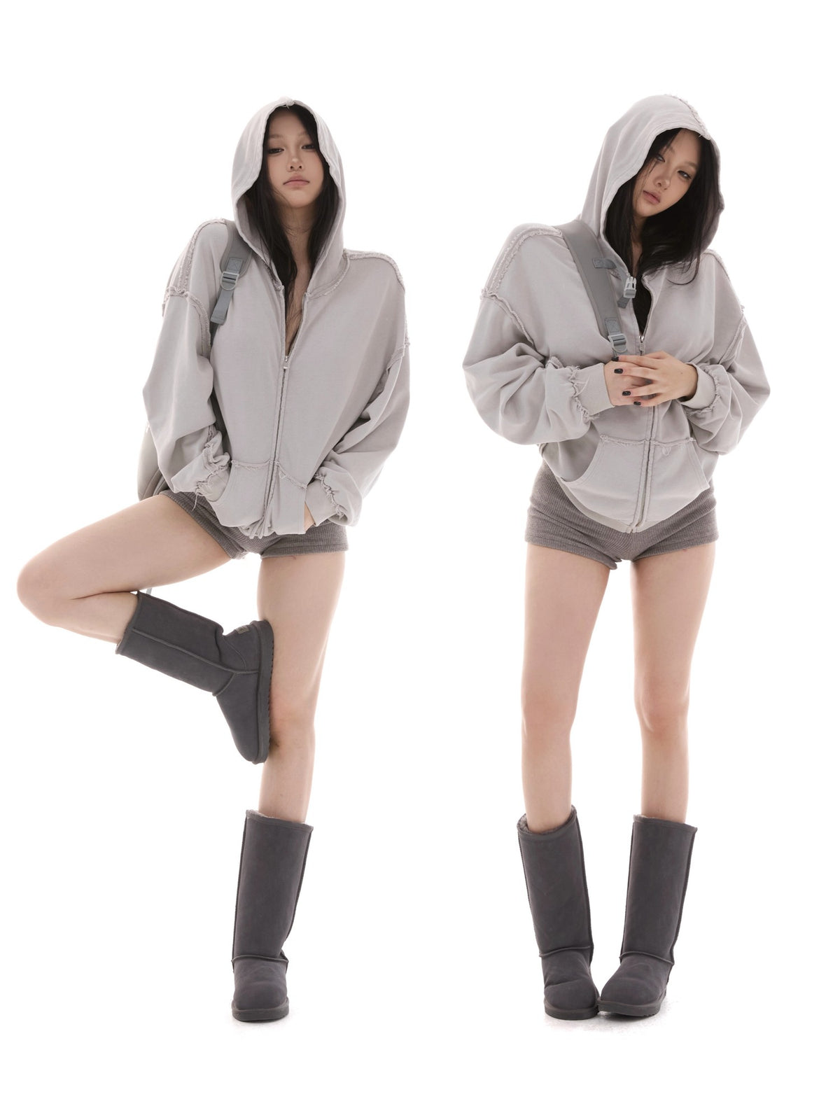 itsdinn Vintage Wash Distressed Relaxed Fit Cotton Women&