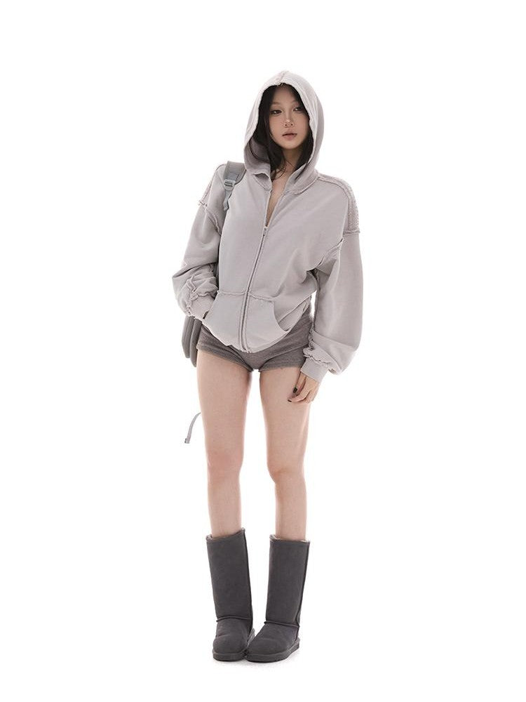 itsdinn Vintage Wash Distressed Relaxed Fit Cotton Women&
