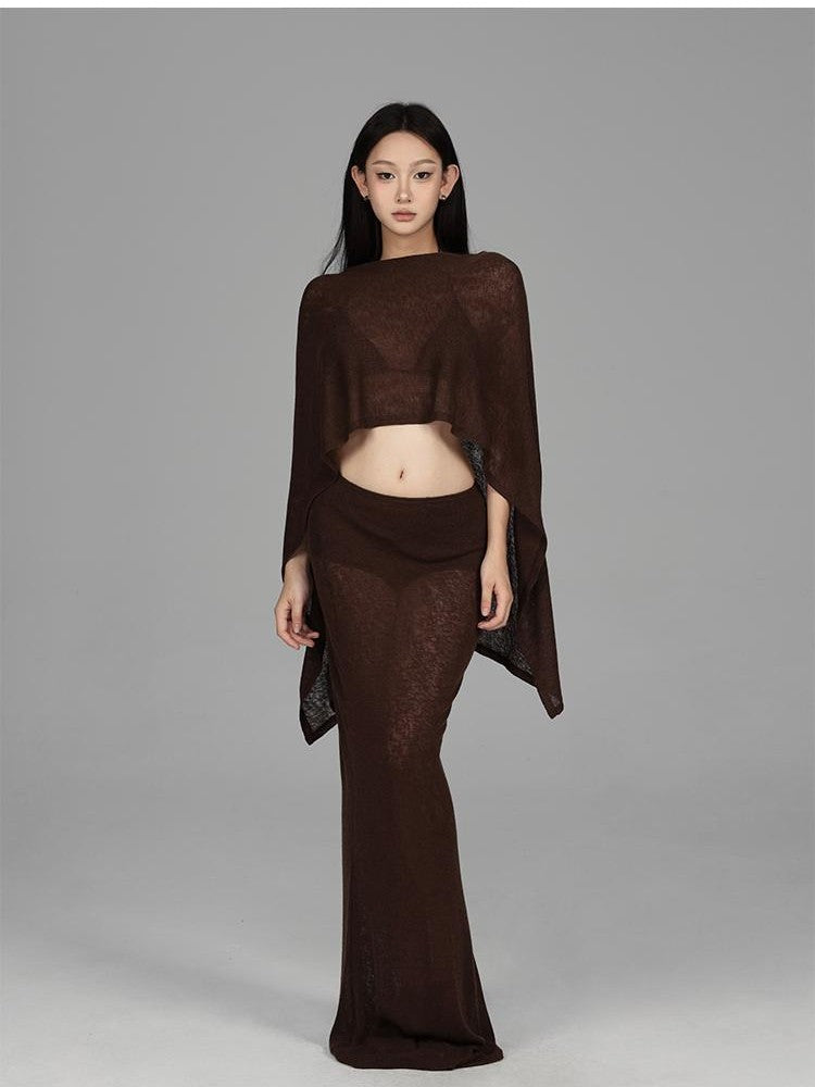 itsdinn Wabi Sabi Sheer Shawl 3 Piece Women&