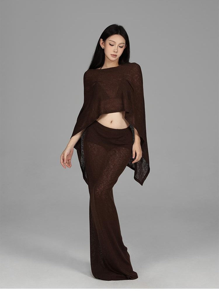 itsdinn Wabi Sabi Sheer Shawl 3 Piece Women&