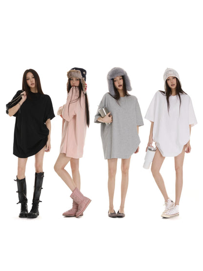 itsdinn Washed Distressed Ripped Ribbed Collar Women&