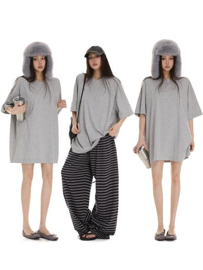 itsdinn Washed Distressed Ripped Ribbed Collar Women&