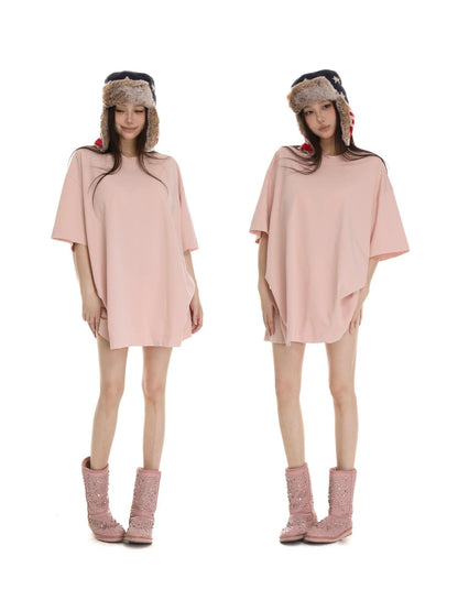 itsdinn Washed Distressed Ripped Ribbed Collar Women&