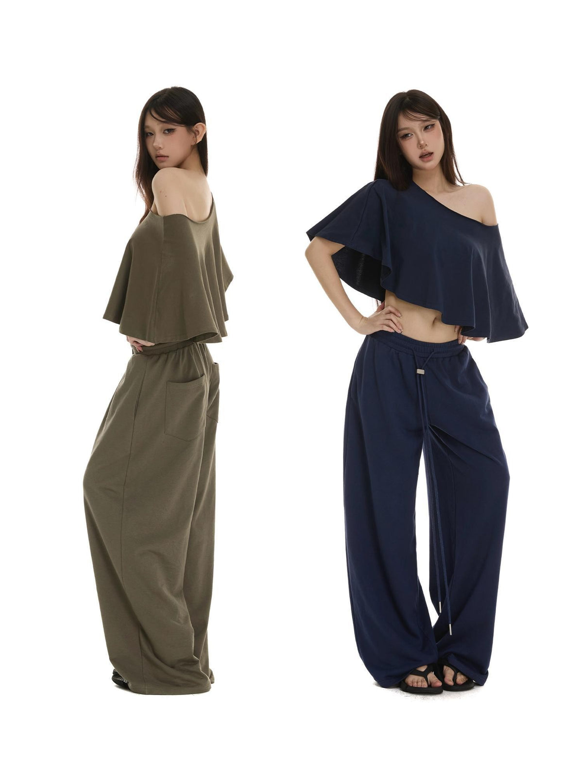 itsdinn Wavy Edge One Shoulder A Line Women&