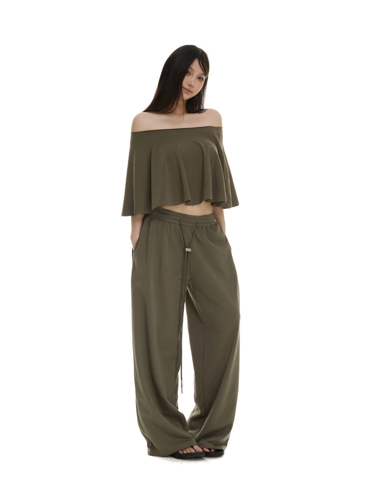 itsdinn Wavy Edge One Shoulder A Line Women&