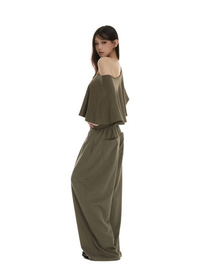 itsdinn Wavy Edge One Shoulder A Line Women&