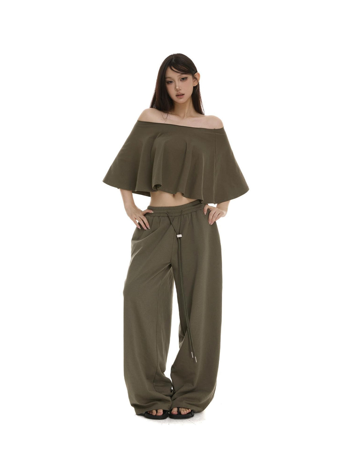 itsdinn Wavy Edge One Shoulder A Line Women&