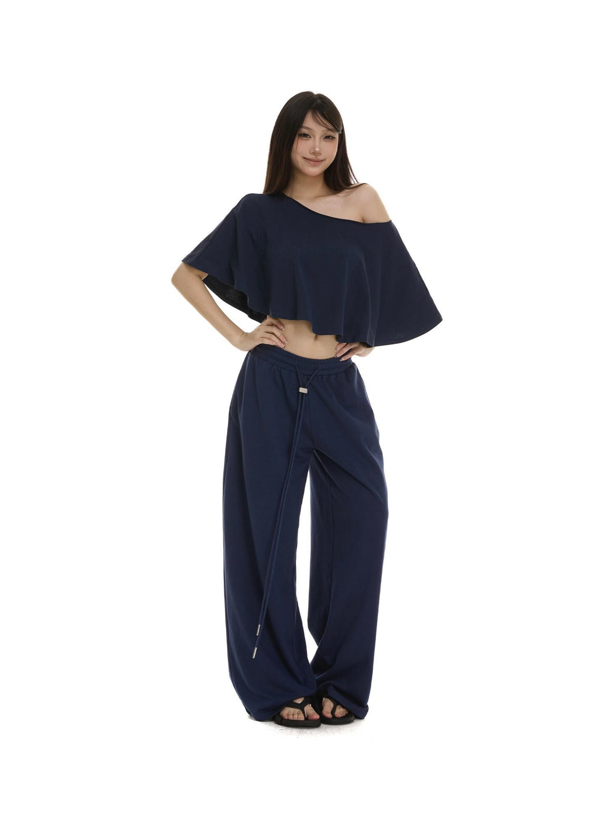 itsdinn Wavy Edge One Shoulder A Line Women&