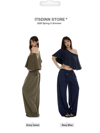 itsdinn Wavy Edge One Shoulder A Line Women&