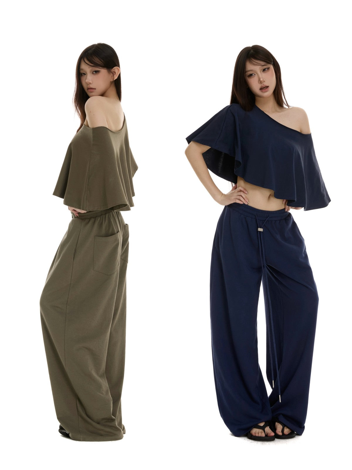 itsdinn Wavy Edge One Shoulder A Line Women&