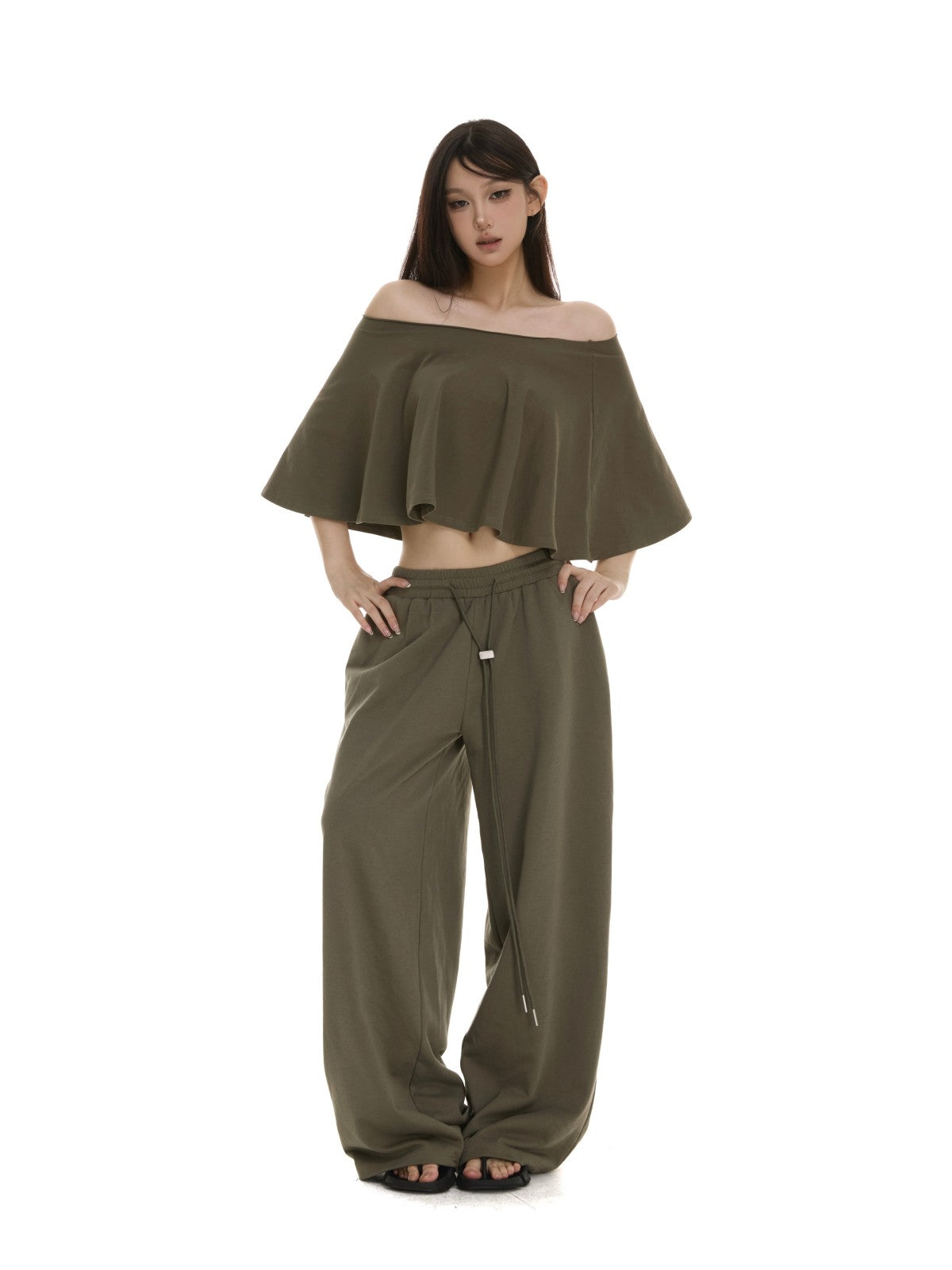 itsdinn Wavy Edge One Shoulder A Line Women&