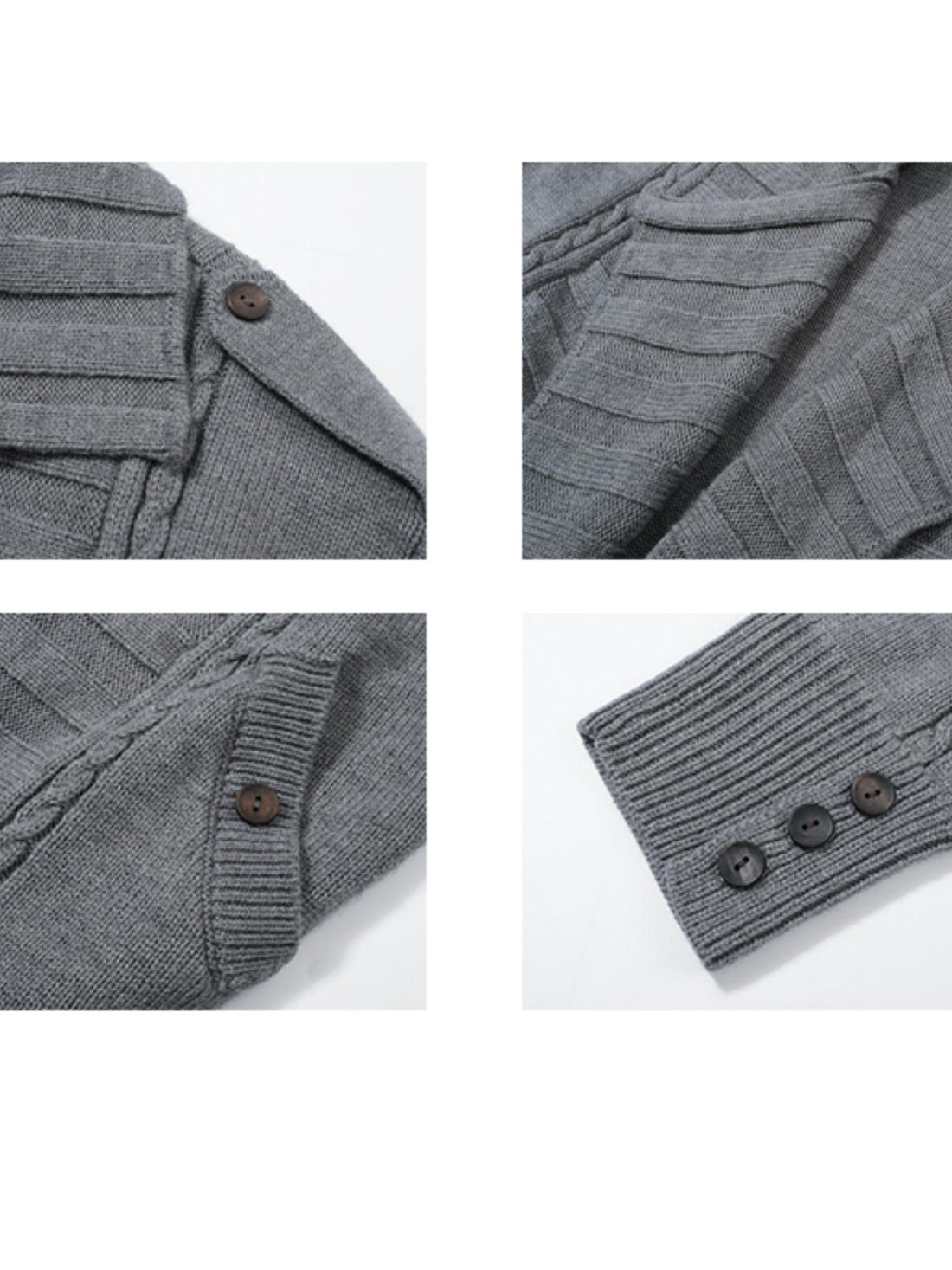itsdinn Wooden Button Wool Knit Cardigan Loose Fit Women&