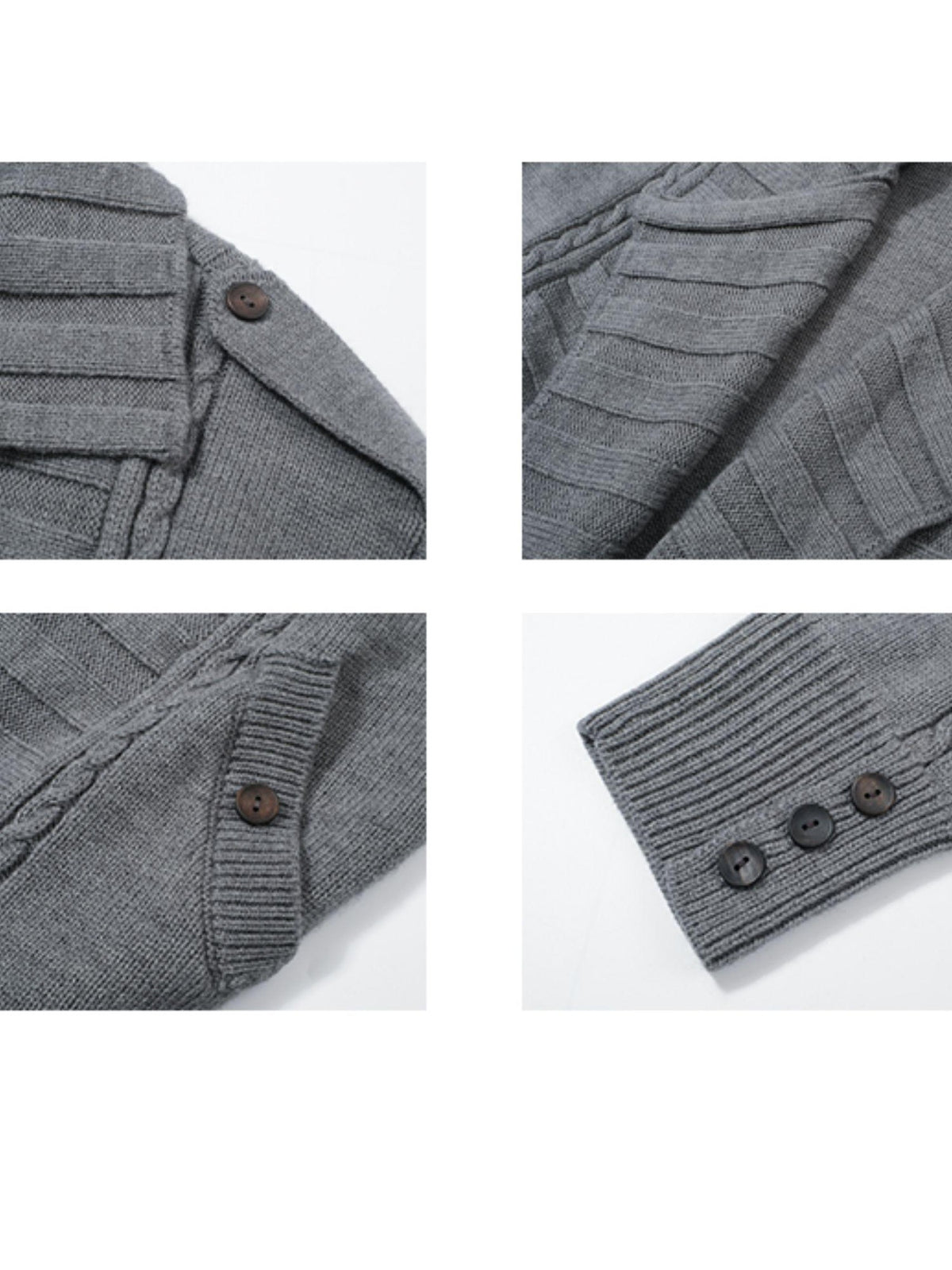 itsdinn Wooden Button Wool Knit Cardigan Loose Fit Women&