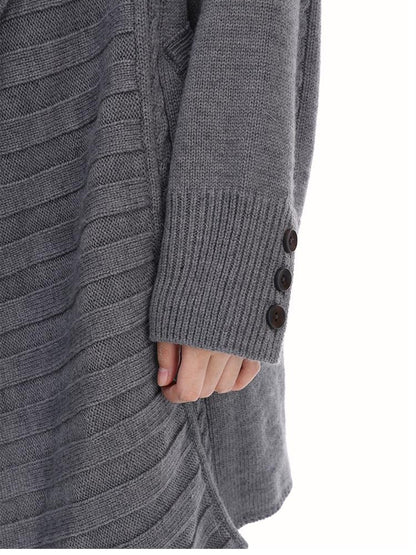 itsdinn Wooden Button Wool Knit Cardigan Loose Fit Women&
