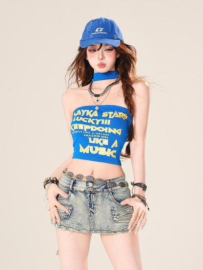kelly kitty American Halter Neck Bandeau Slimming Sleeveless Women&