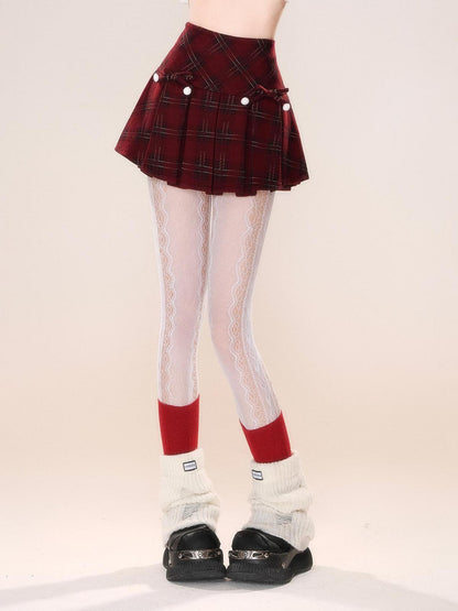 kelly kitty American Plaid Tartan A Line Slimming Pleated Women&