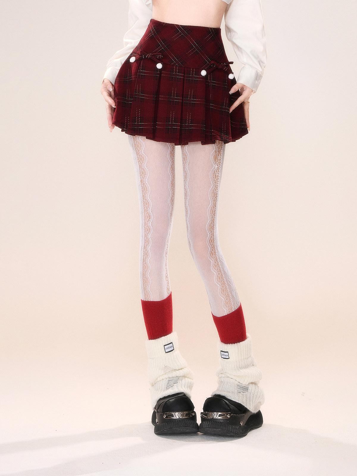 kelly kitty American Plaid Tartan A Line Slimming Pleated Women&
