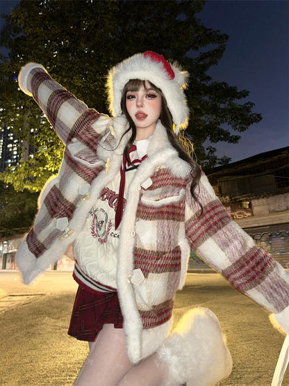 kelly kitty American Plaid Tartan A Line Slimming Pleated Women&